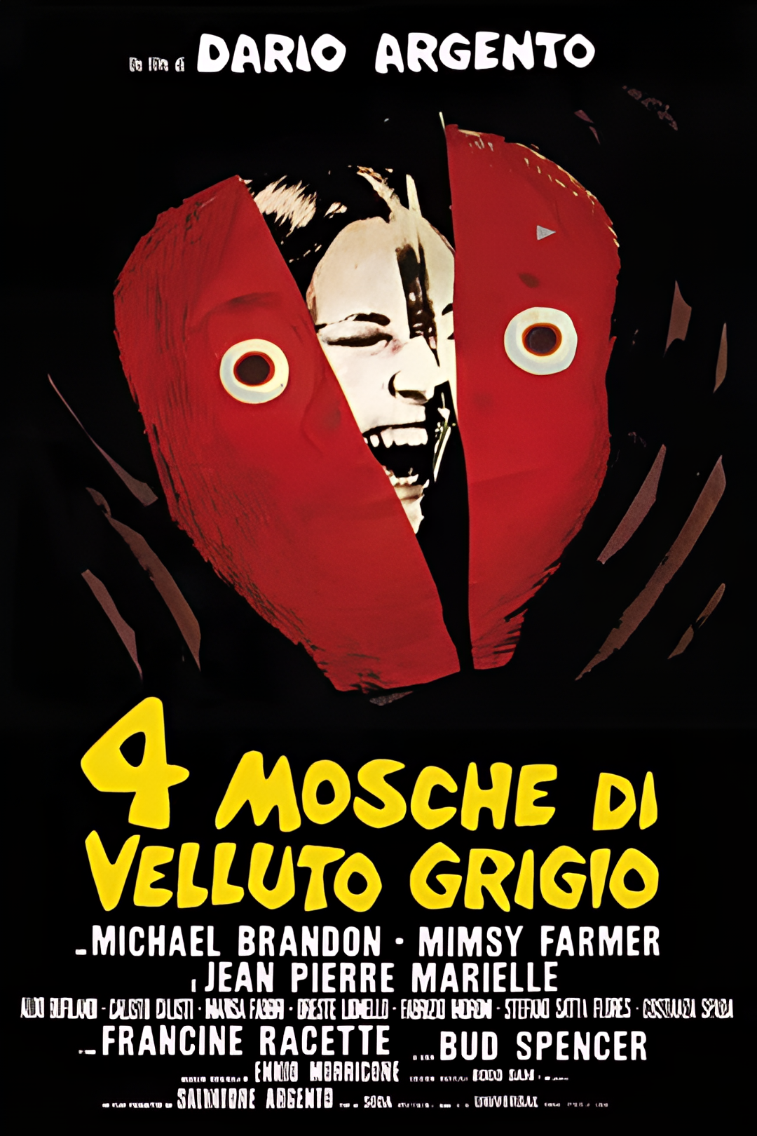 灰天鹅绒上的四只苍蝇